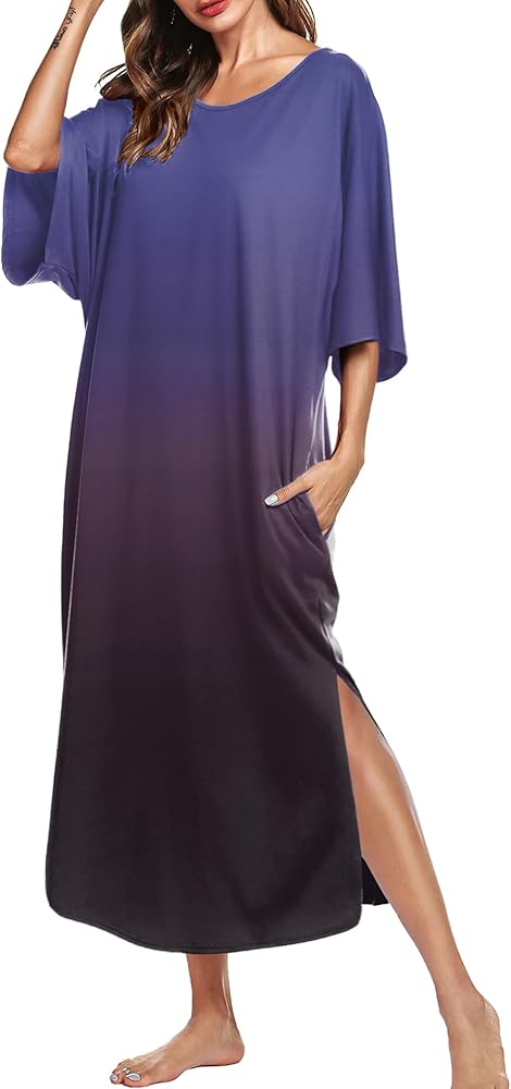 Ekouaer Women's Casual Maxi Long Nightgown