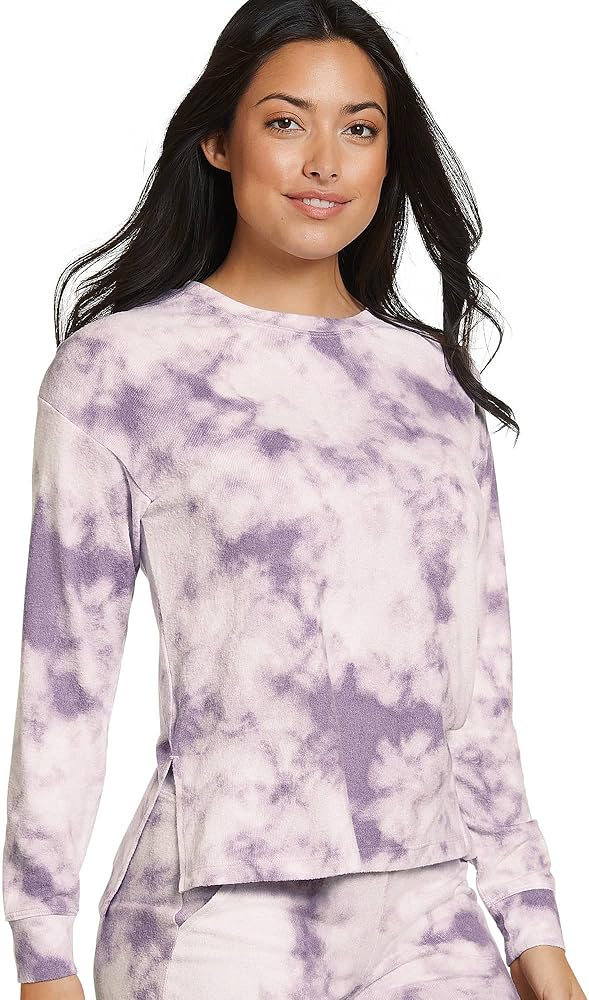 Jockey Women's Sleepwear Solstice Tie Dye Pullover, Mulled Grape, M