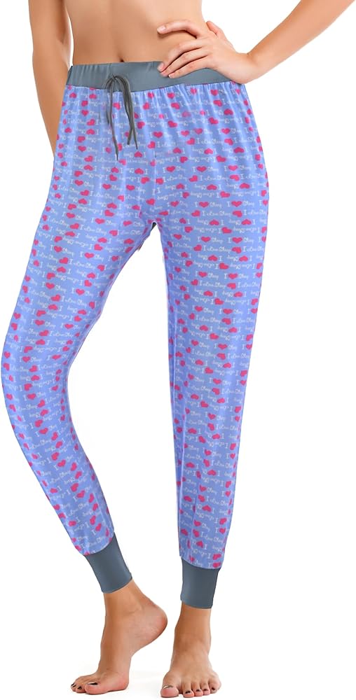 JEFFRICO Pajama Pants For Women Soft Comfy Drawstring Jogger Pajama Pants Sleepwear