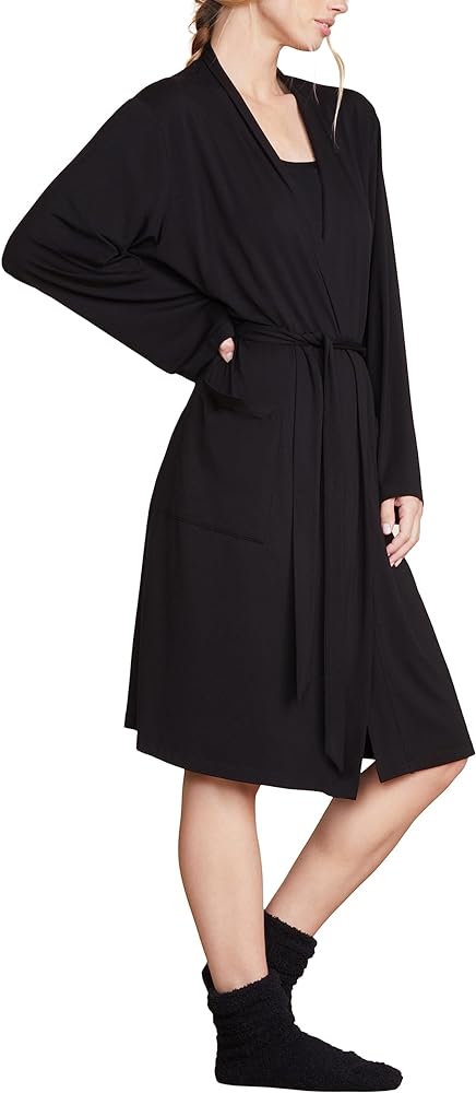 Barefoot Dreams Womens Malibu Collection Women's Soft Jersey Short Robe