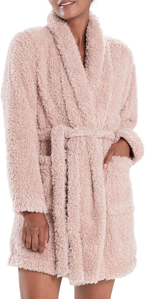 WOMEN'S PLUSH LOUNGE CARDIGAN BY N NATORI~(ROSE) (L/XL)