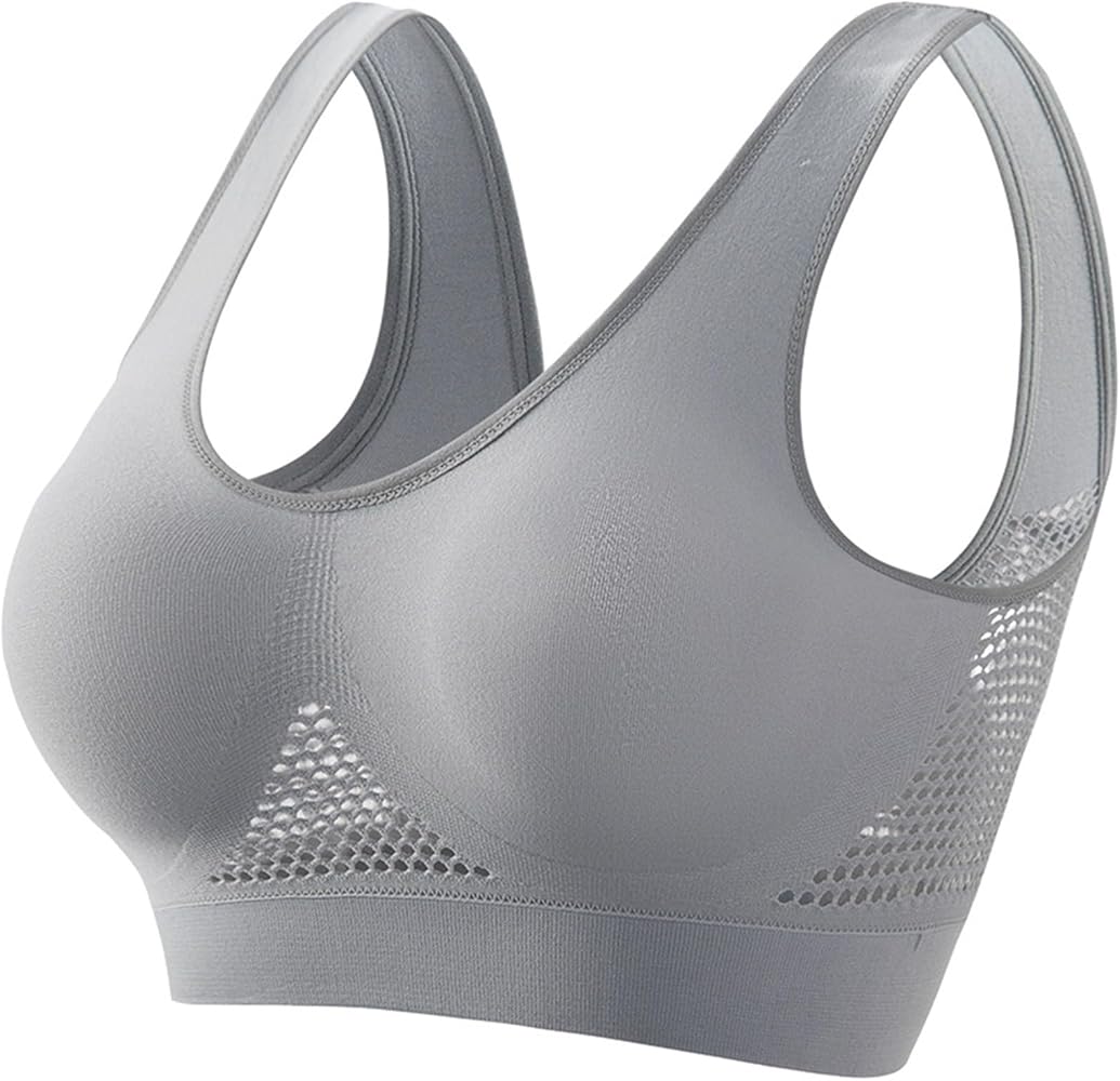 Breathable Cool Liftup Air Bra,Padded Sports Bra for Women,Womens Breathable Large Size Snug Bras No Steel Ring