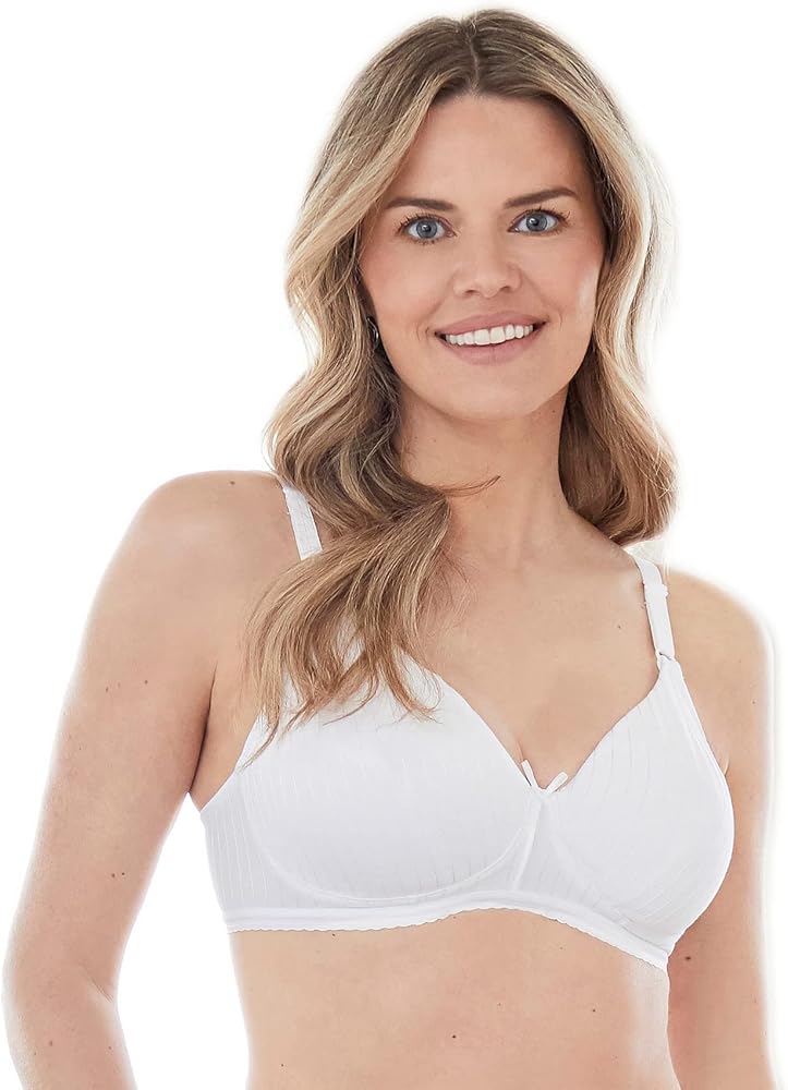 Bestform 5006248 Striped Wireless Cotton Bra with Lightly Lined Cups