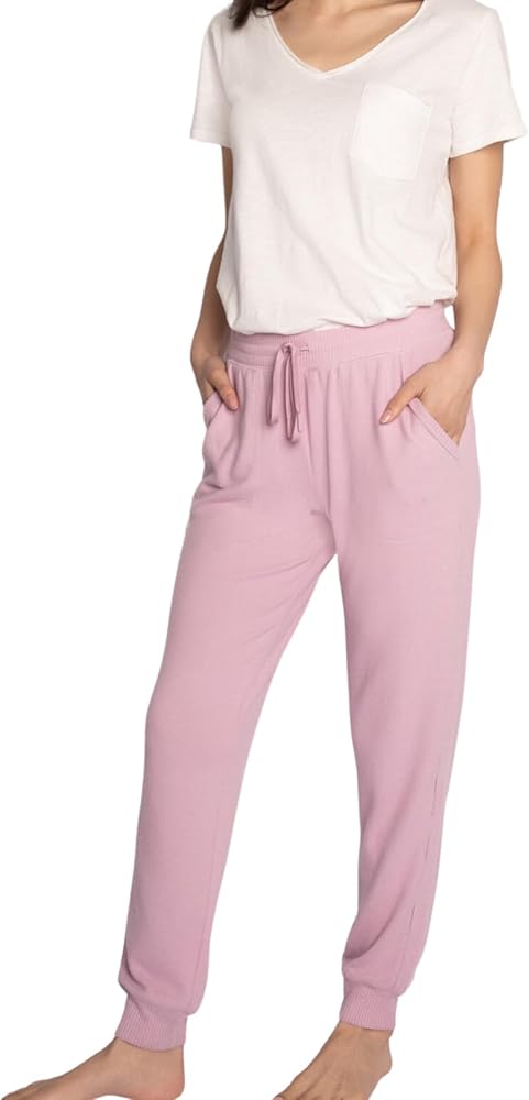 PJ Salvage Women's Loungewear Peachy in Color Banded Pant, Lilac Mist, M