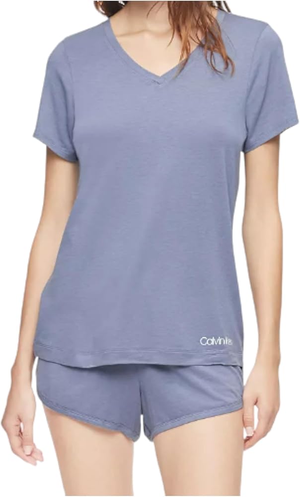 Calvin Klein Women’s Comfort V-Neck Tee and Shorts Sleep Set