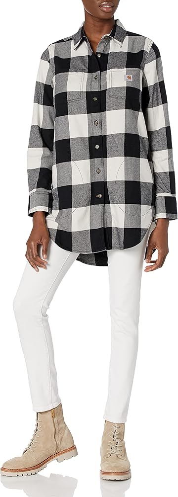 Carhartt Women's Rugged Flex Relaxed Fit Midweight Flannel LongSleeve Plaid Tunic