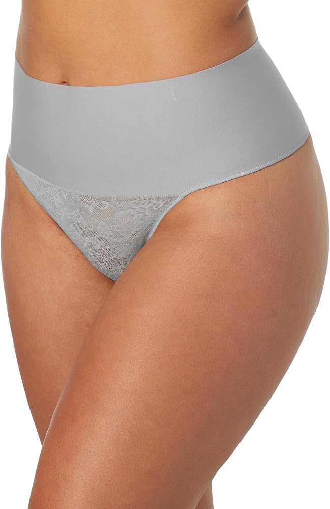 Maidenform Women's Lace Thong Shapewear, Firm Control Shaping Thong with Lace, Moisture-Wicking Shapewear