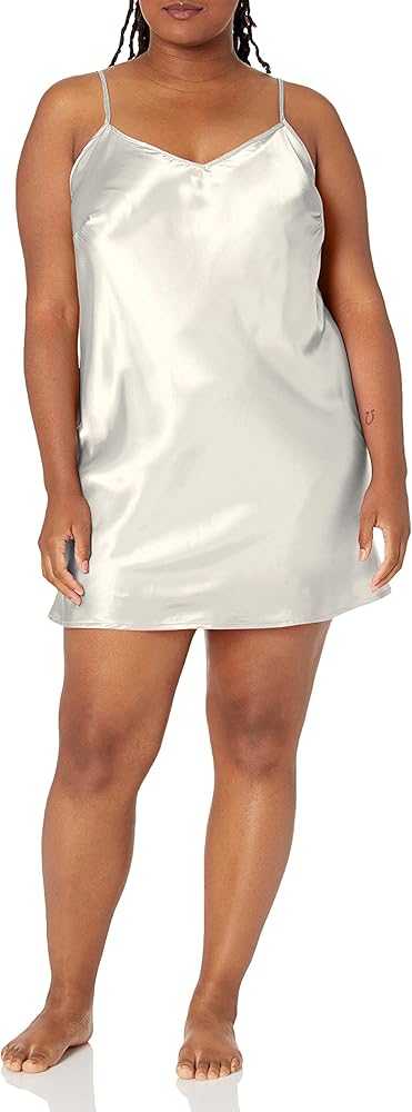 Women's Plus-Size Satin Spaghetti Strap Chemise Slip