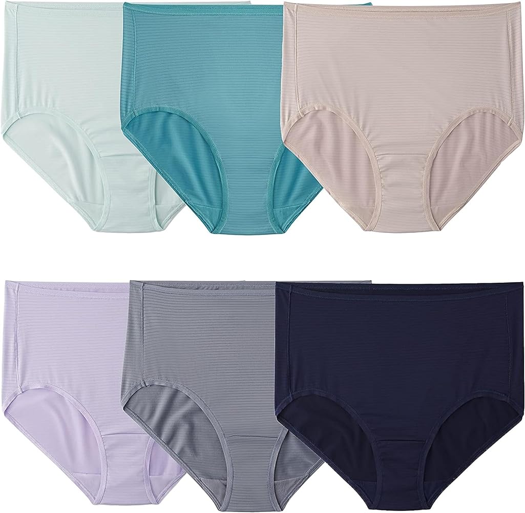 Fruit of the Loom Women's Breathable Underwear, Moisture Wicking Keeps You Cool & Comfortable, Available in Plus Size