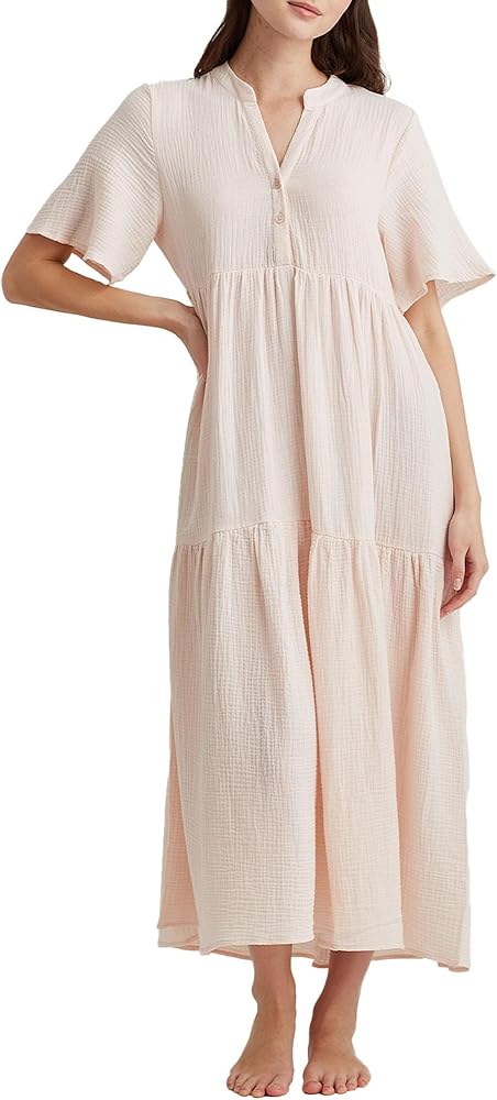 Ashley Woven Cotton Nightgown M, Shell