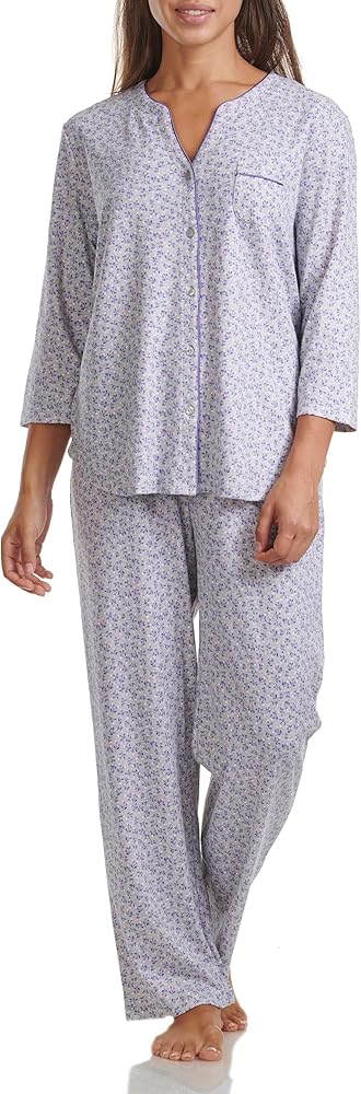 Karen Neuburger Women's 3/4 Sleeve Cardigan Pj Set