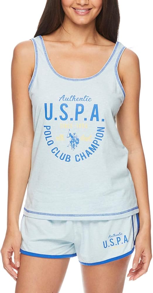 U.S. Polo Assn. Summer Pajamas for Women – Tank Top and Shorts PJ Set for Women