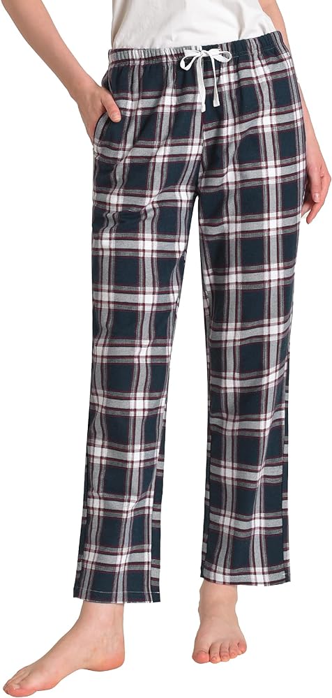 Latuza Women's Plaid Flannel Pajama Pants Cotton Pj Bottoms with Pockets