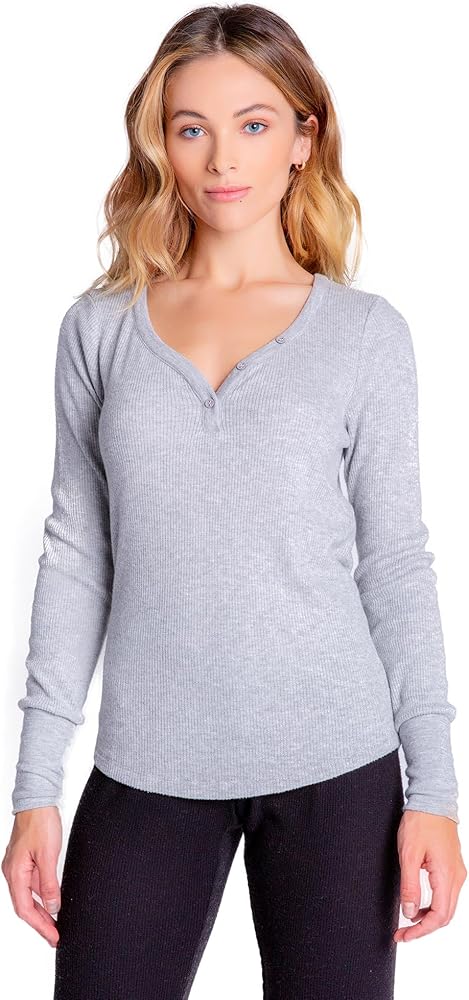 PJ Salvage Women's Loungewear Textured Essentials Long Sleeve Top