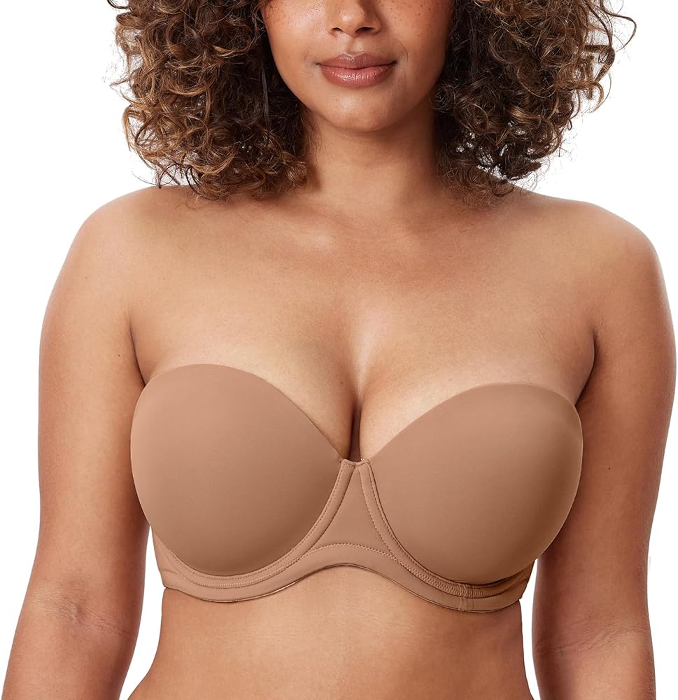 DELIMIRA Women's Underwire Contour Multiway Full Coverage Strapless Bra Plus Size