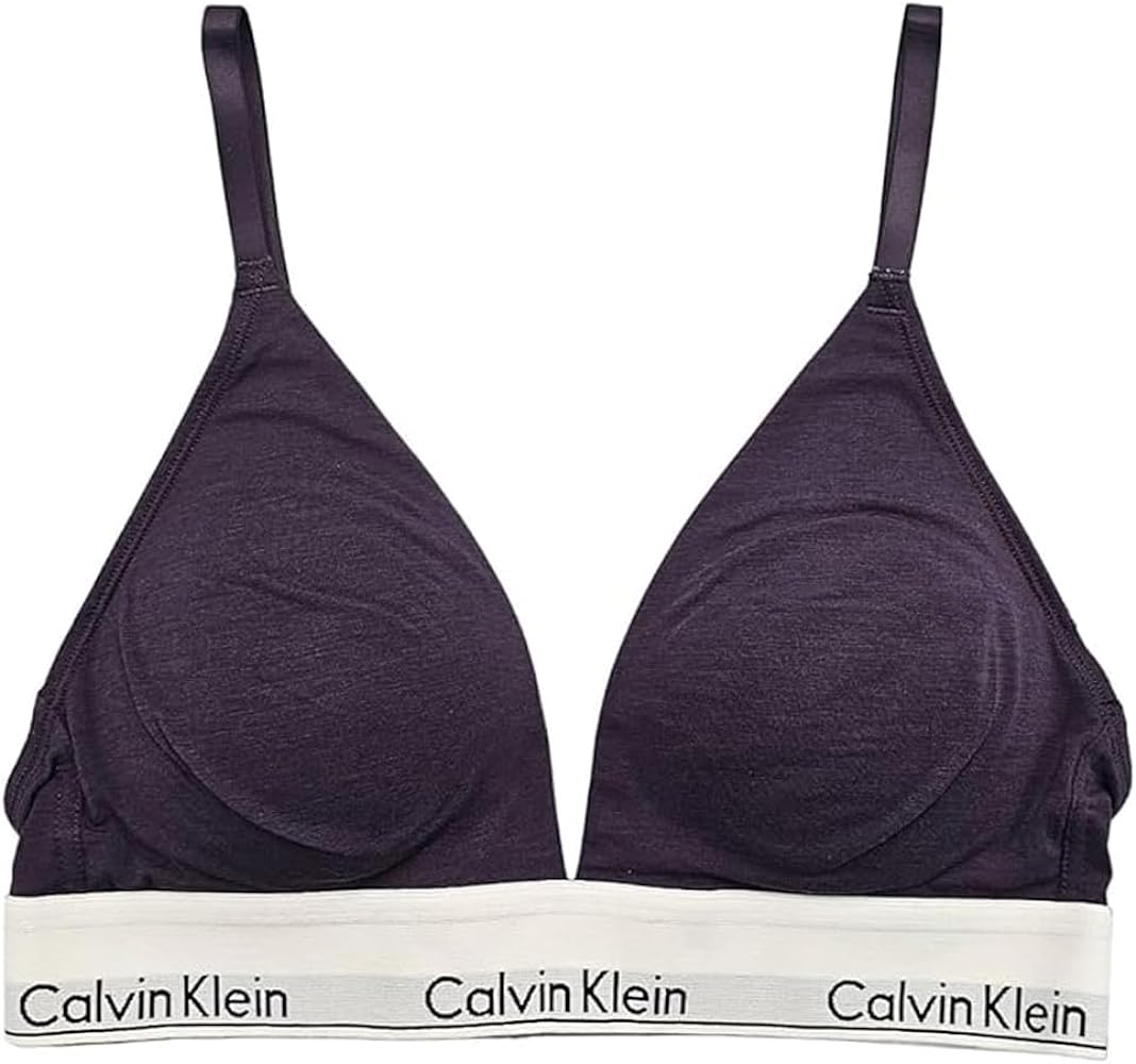 Calvin Klein Women's Modern Cotton Lightly Lined Triangle Bralette, Night Shade, Medium