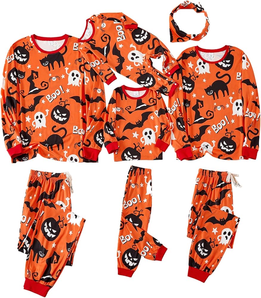 IFFEI Family Matching Halloween Pajamas Sets Long Sleeve 2 Piece Pjs Funny Sleepwear Jammies