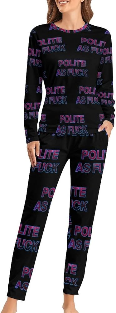 Polite As Casual Pajamas For Women Set Long Sleeve Sleepwear Nightwear Loungewear