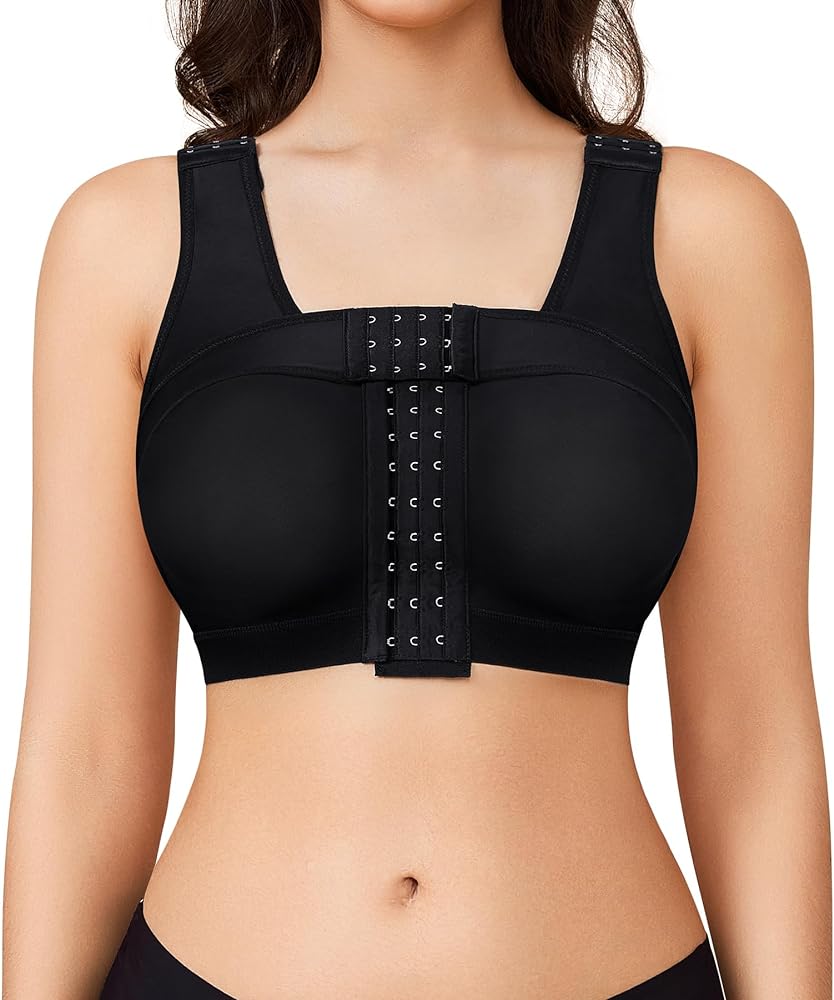 BRABIC Front Closure Post Surgery Compression Wireless Everyday Bras for Women Mastectomy Support