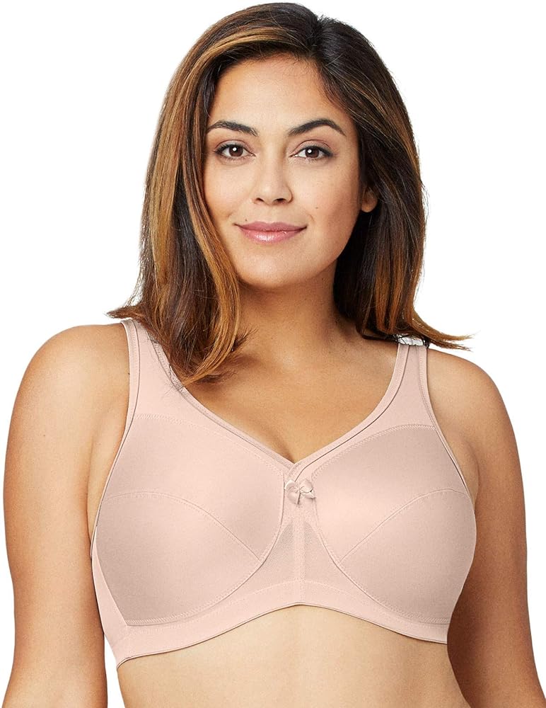 Glamorise Full Figure Plus Size MagicLift Active Support Bra Wirefree #1005 Café