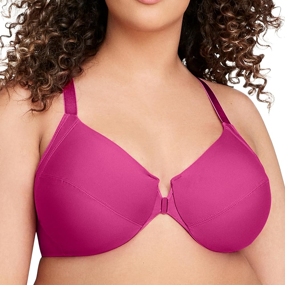 Glamorise Women's Plus Size Front-closure Wonderwire Bra Underwire #1247