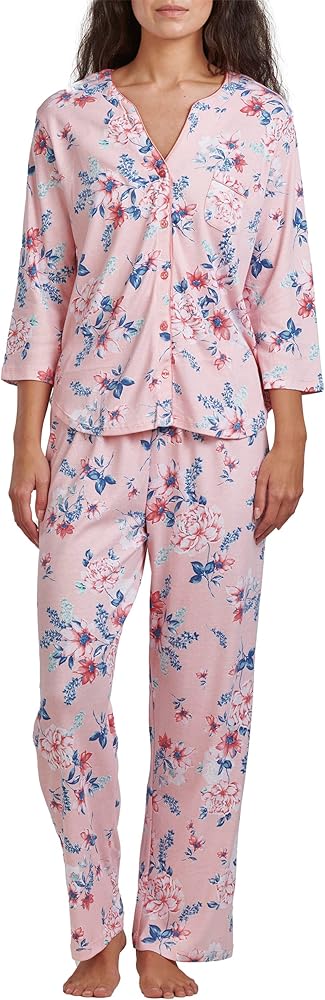 Karen Neuburger Women's 3/4 Sleeve Cardigan Pj Set