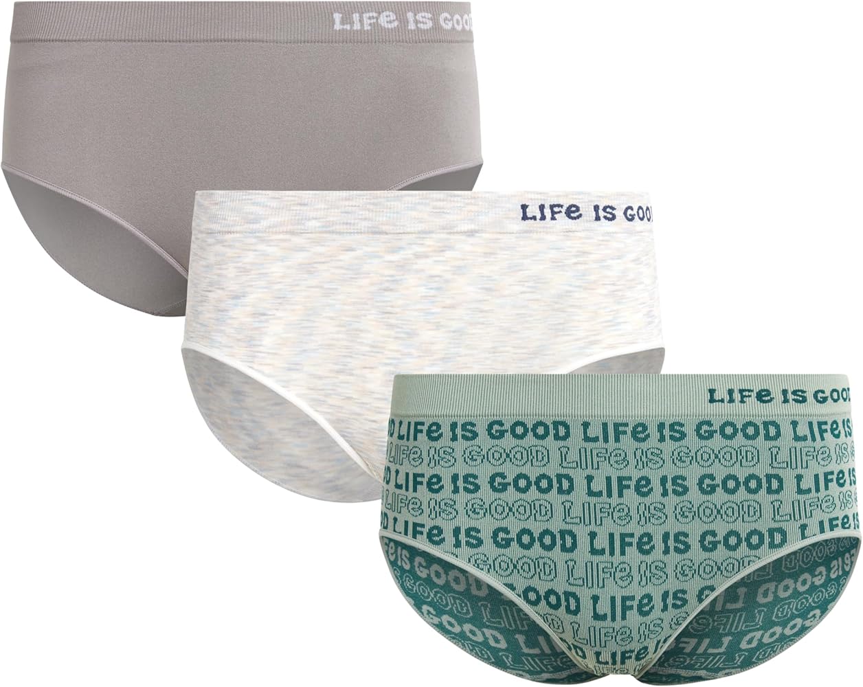 Life is Good Women's Hipster Briefs – 3 Pack Seamless Hipster Panties for Women - Ultrasoft Womens Underwear (S-XL)