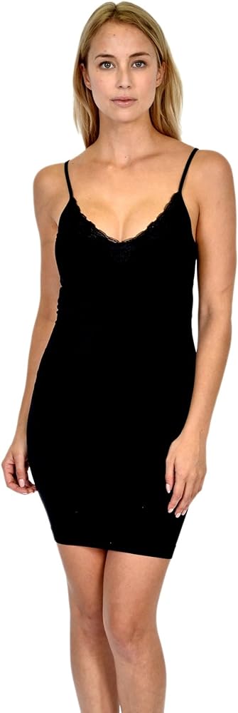 Patricia Lingerie Women's Breathable Lightweight Soft Touch Sleeveless Full Slip Shapewear Camisole with V-Neckline Style