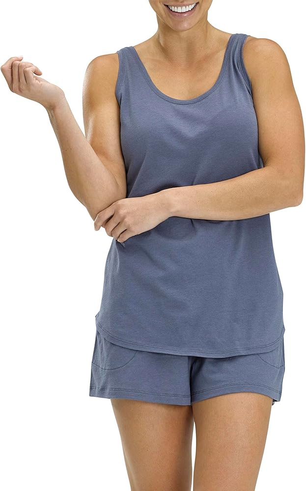 No Nonsense Women's Sleep Tank and Pajama Short 2 Piece Sleepwear Set