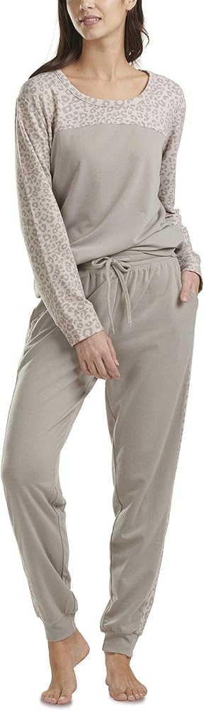 Karen Neuburger Women's Pajamas Color Blocked French Terry Lounge Set