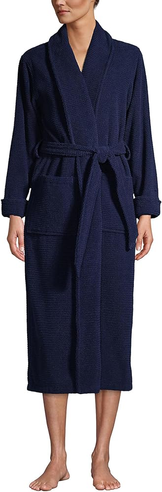 Lands' End Women's Cotton Terry Long Spa Bath Robe