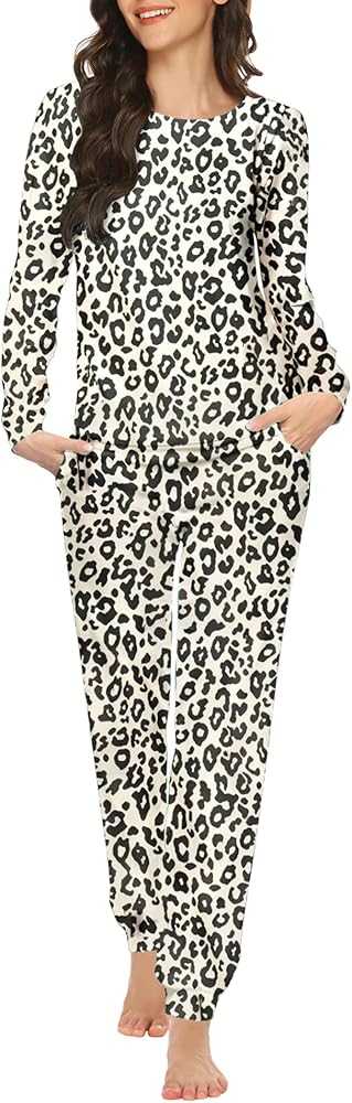 Ekouaer Pajama Sets Long Sleeve Jogger Sets 2 Piece Lounge Sets PJ Sets Sleepwear Loungewear for Women