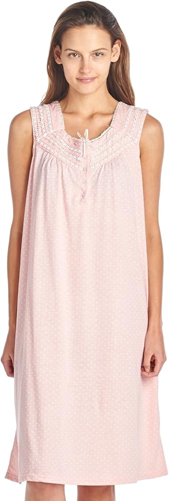 Casual Nights Women's Fancy Lace Trim Sleeveless Nightgown