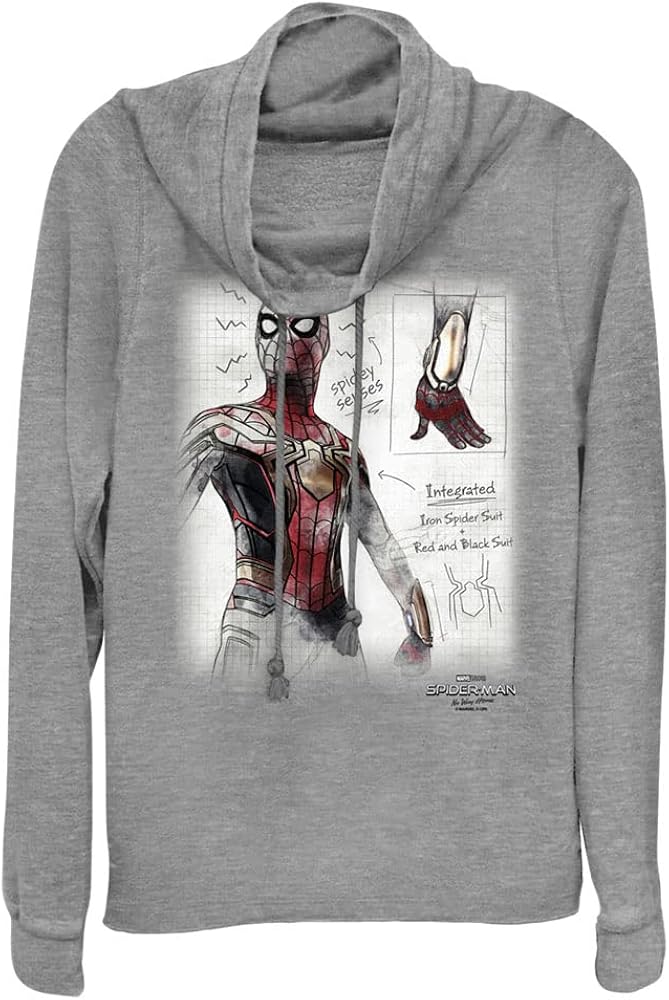 Marvel Spider-Man: No Way Home Paper Spidey Women's Cowl Neck Long Sleeve Knit Top