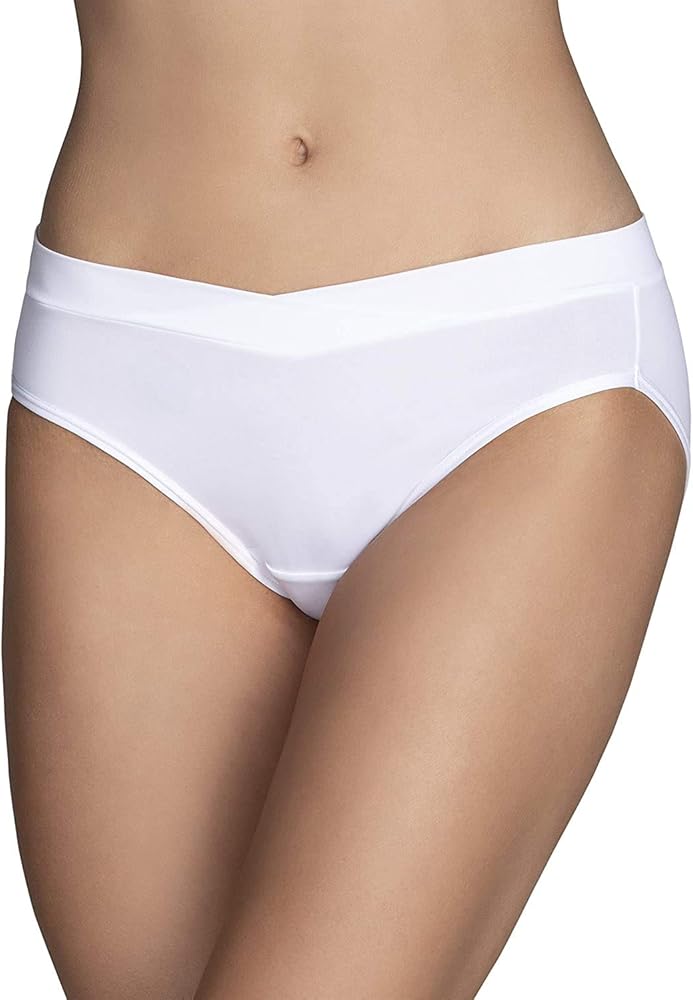 Vanity Fair Womens Beyond Comfort Silky Stretch Bikini Panty, 8, NH Star White