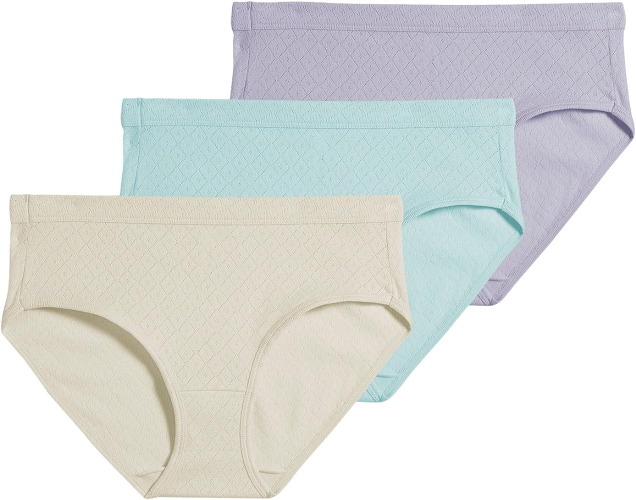 Jockey Women's Elance Breathe Hipster Panty - 3 Pack 1540, VioletVeil/Sandyshimme, 9