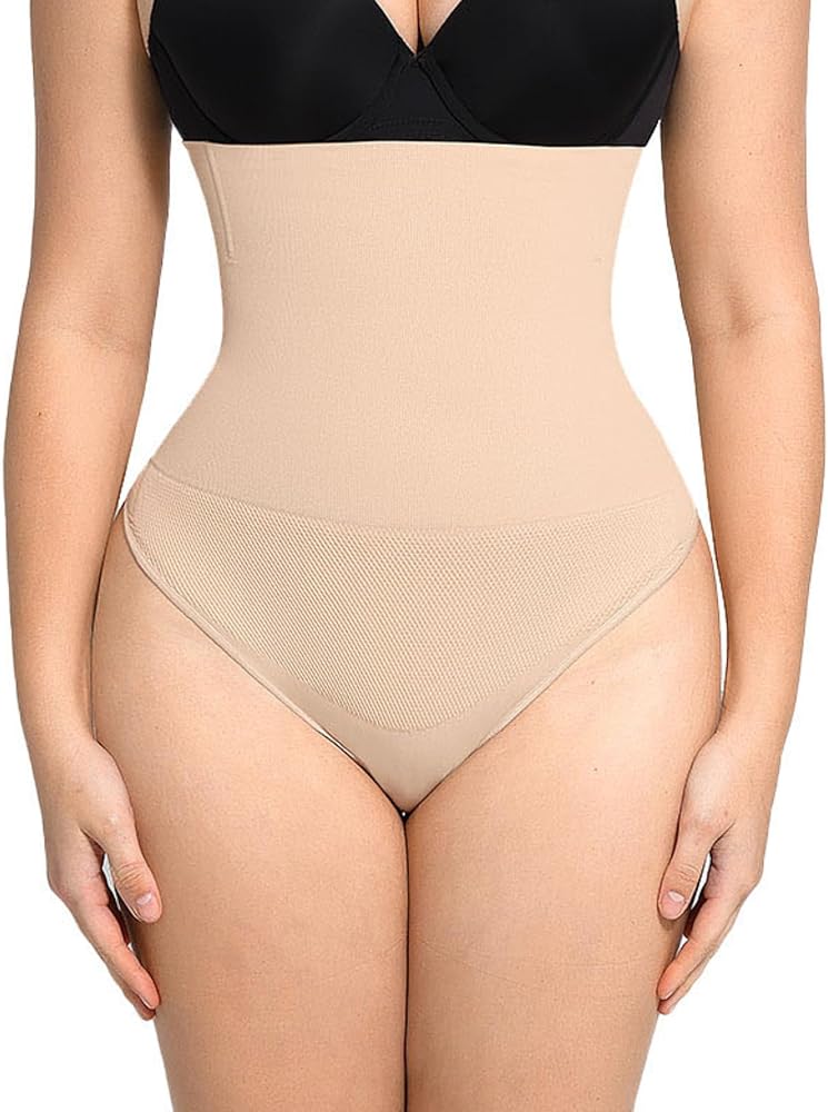 FeelinGirl Tummy Control Shapewear High Waisted Thong Body Shaper for Women Seamless Shaping Underwear