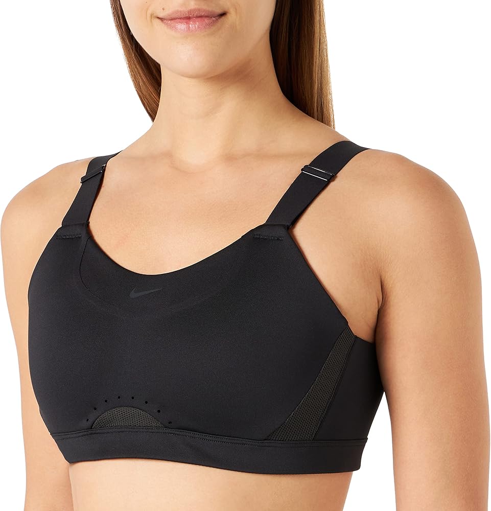 Nike Women`s Dri-FIT Alpha High-Support Padded Adjustable Sports Bra, Black, Small(A-C)