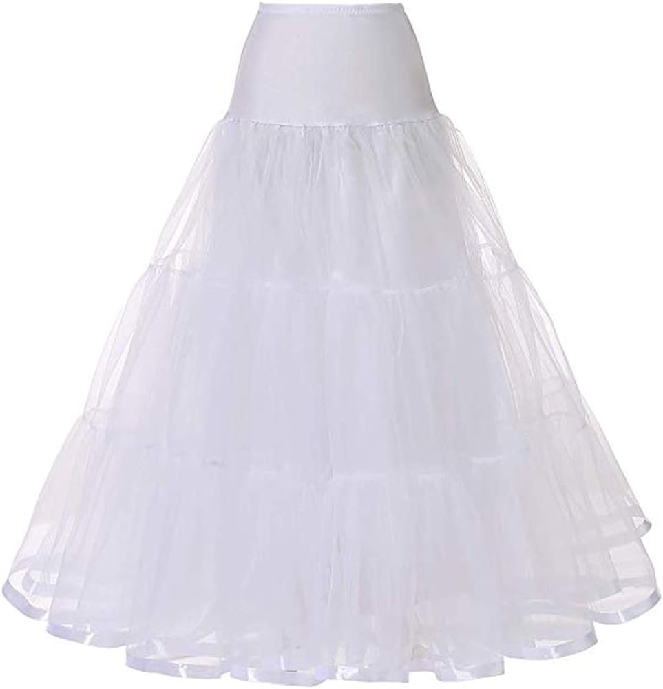 Women's Ankle Length Petticoats Long Wedding Petticoat Slips Crinoline Underskirt for Prom Evening Wedding Dress