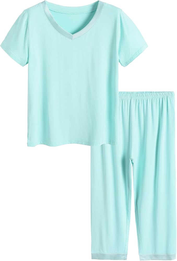 Latuza Women's Sleepwear Tops with Capri Pants Pajama Sets