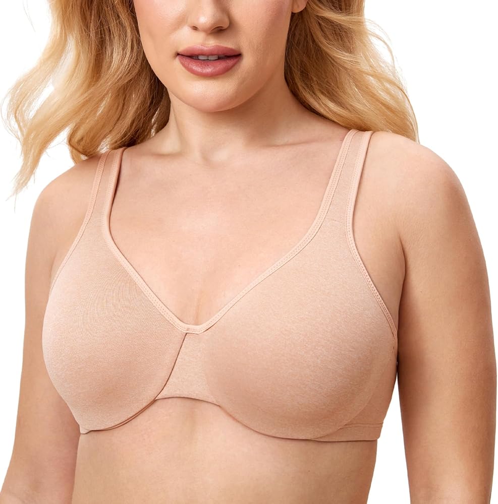 DELIMIRA Women's Minimizer Seamless Full Coverage Underwire Non Padded Bra