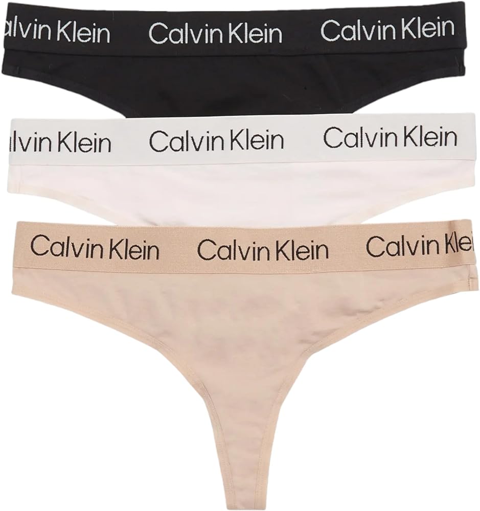 Calvin Klein Women's Cotton Stretch Logo Thong 3 Pack