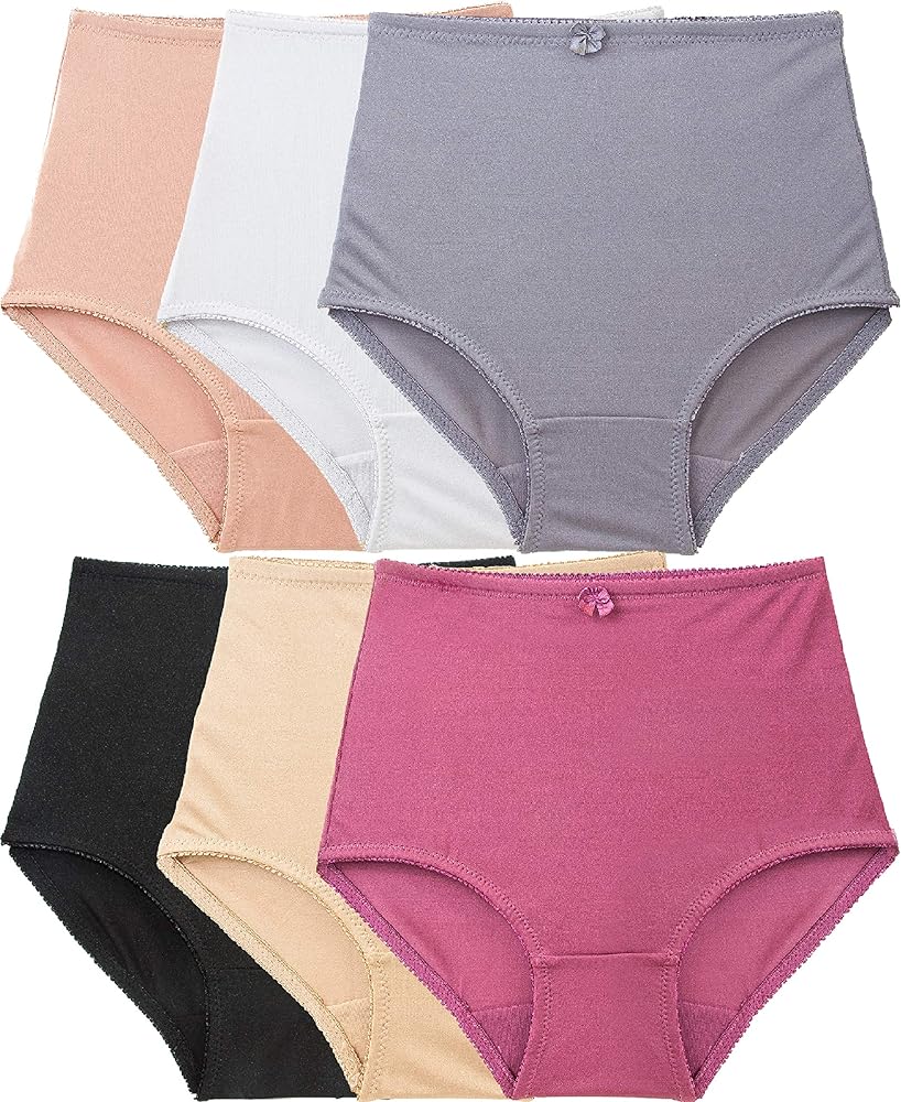 Barbra Lingerie High Waisted Light Control Satin Full Coverage Women's Brief Panties