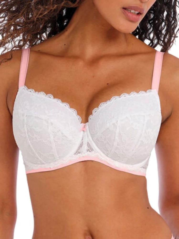 Freya Women's Offbeat Underwire Padded Half Cup, White, 38FF