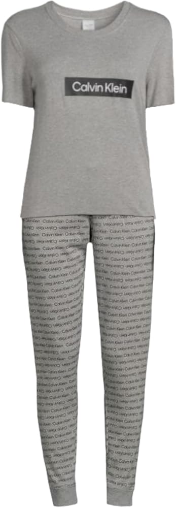 Calvin Klein Women’s 2 Piece Logo Tee & Joggers Pajama Set