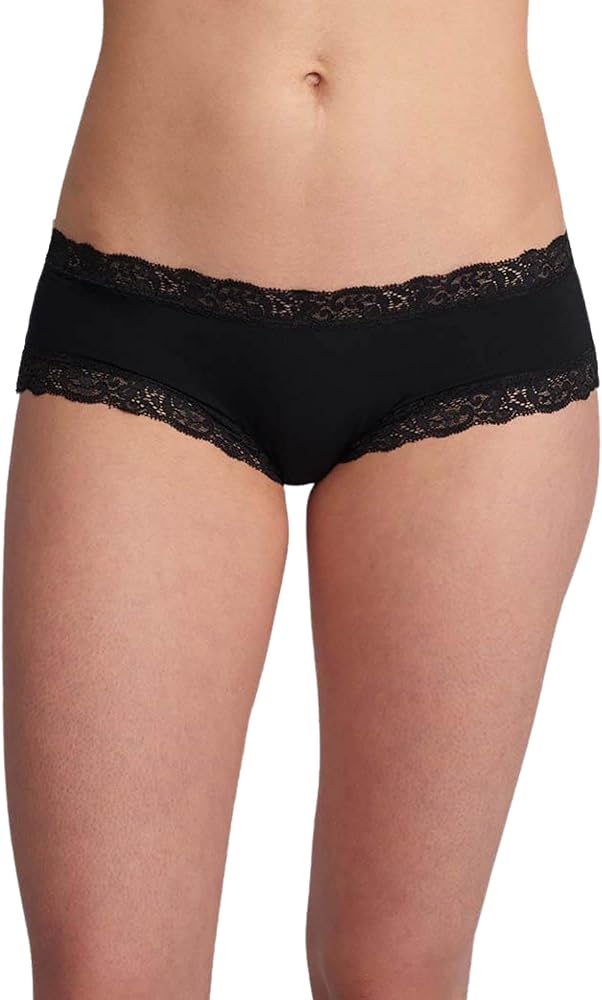 Fleur't Women's Iconic Lace Boyshort Panty 205, Black, M