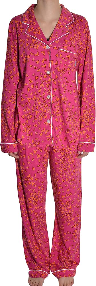 DKNY Womens 2-Piece Pajama Set S Orange & Pink