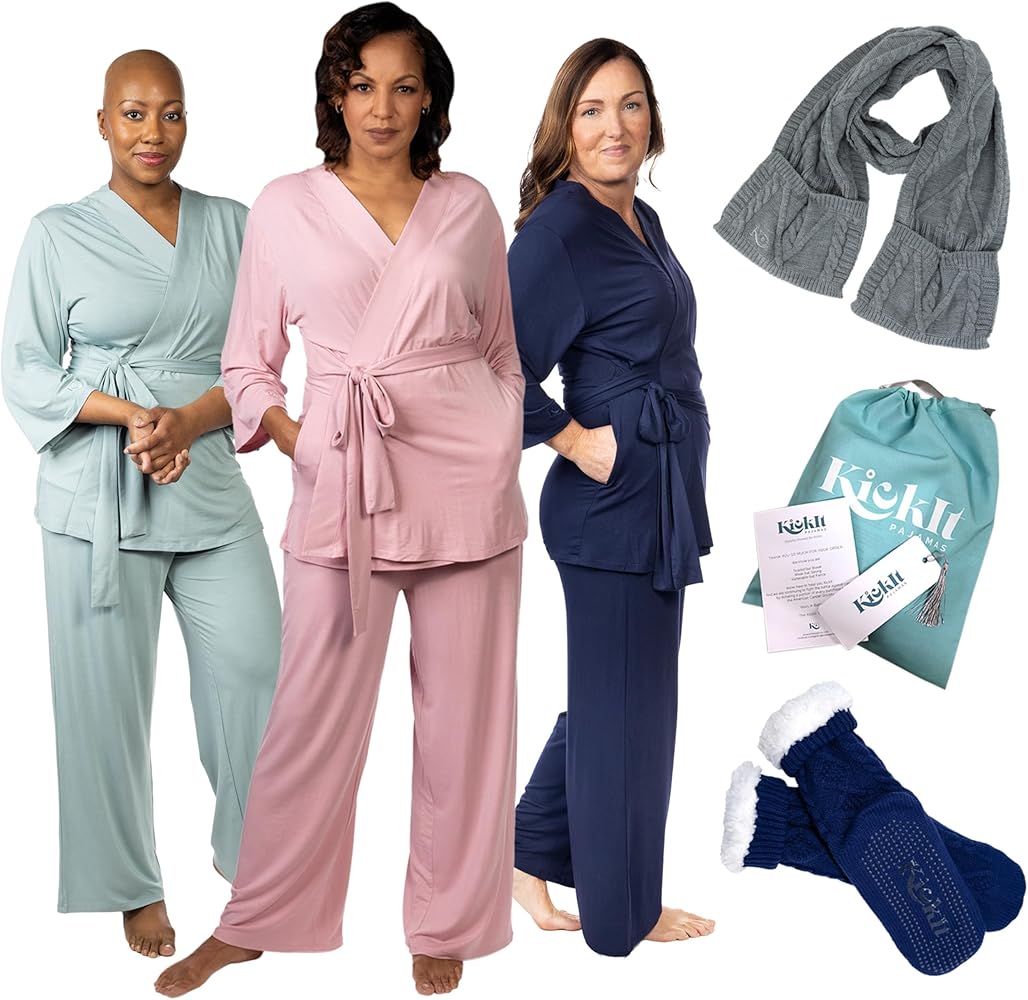 Mastectomy Care Package, Breast Surgery, Hysterectomy Recovery, Cancer Gifts for Women| Pajamas for Women, Socks & Scarf