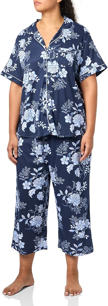 Karen Neuburger Women's Short Sleeve Girlfriend Capri Pajama Set