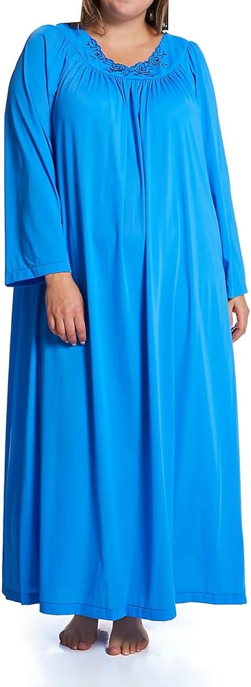 Shadowline Plus Size Women's Petals 53 Inch Sleeve Long Gown